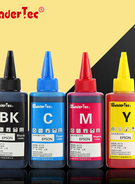 wondertec适用爱普生打印机墨水ME300 Epson 600F墨水ME300连供墨盒填充墨水ME350 620F黑彩色墨水 T1091墨水