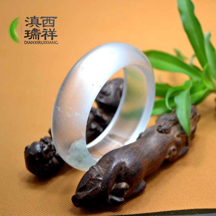 滇西瑞祥 a货水沫玉石水沫子与翡翠共生玉镯女手镯女sm503 59mm