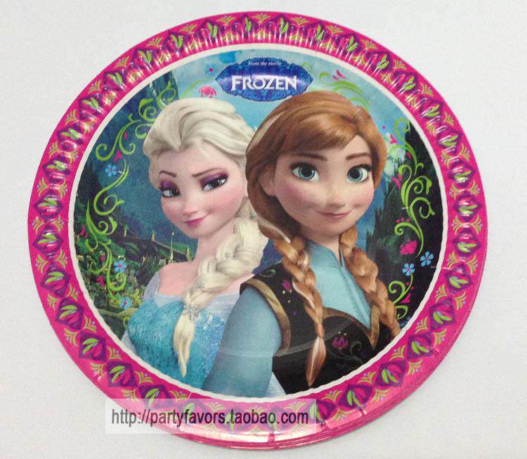 Frozen公主冰雪奇缘/圣诞节派对纸盘子纸碟9寸圆蛋糕盘 3色可选