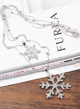 高档时尚个性风雪花挂件毛衣链