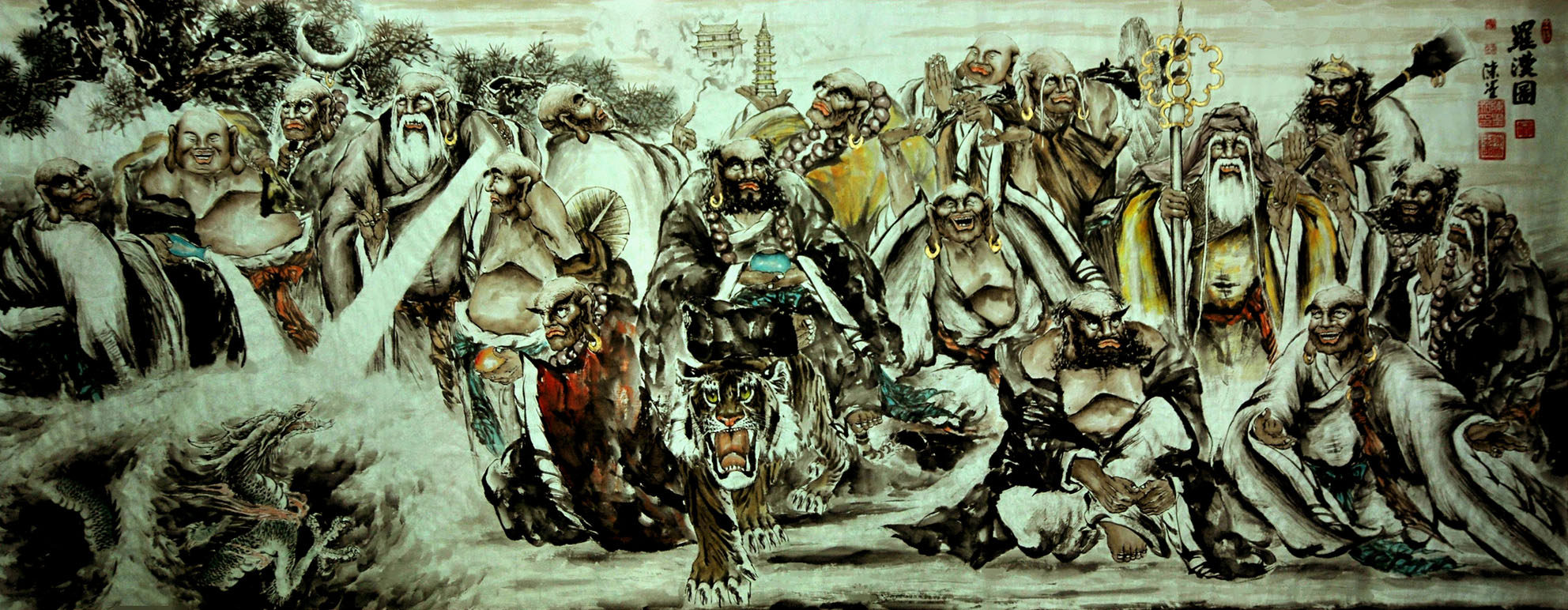 730海报印制展板写真喷绘贴纸924罗汉图图片装饰画