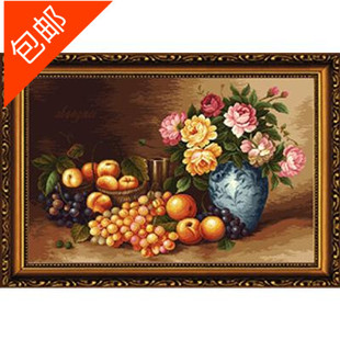 尚美绒绣毛线绣半针绣绒绣静物系列花果飘香正品手工艺品