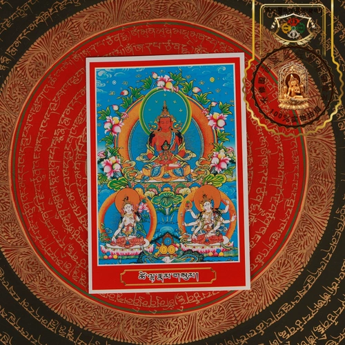 Тибетская тибетская тибетская будда долговечность трех цветов