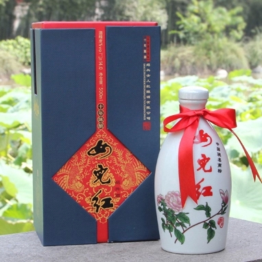 浙江沪皖包邮 绍兴黄酒 女儿红 十年陈酿 牡丹瓷瓶 500ml 花雕酒