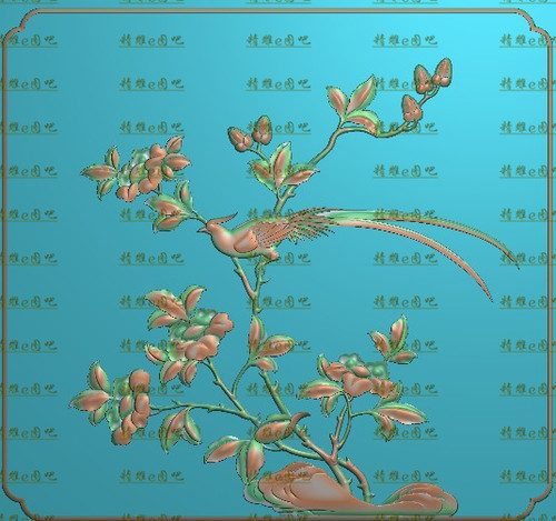 高清设计素材精雕图jdp灰度图bmp精品①花鸟门板300x280新款特价