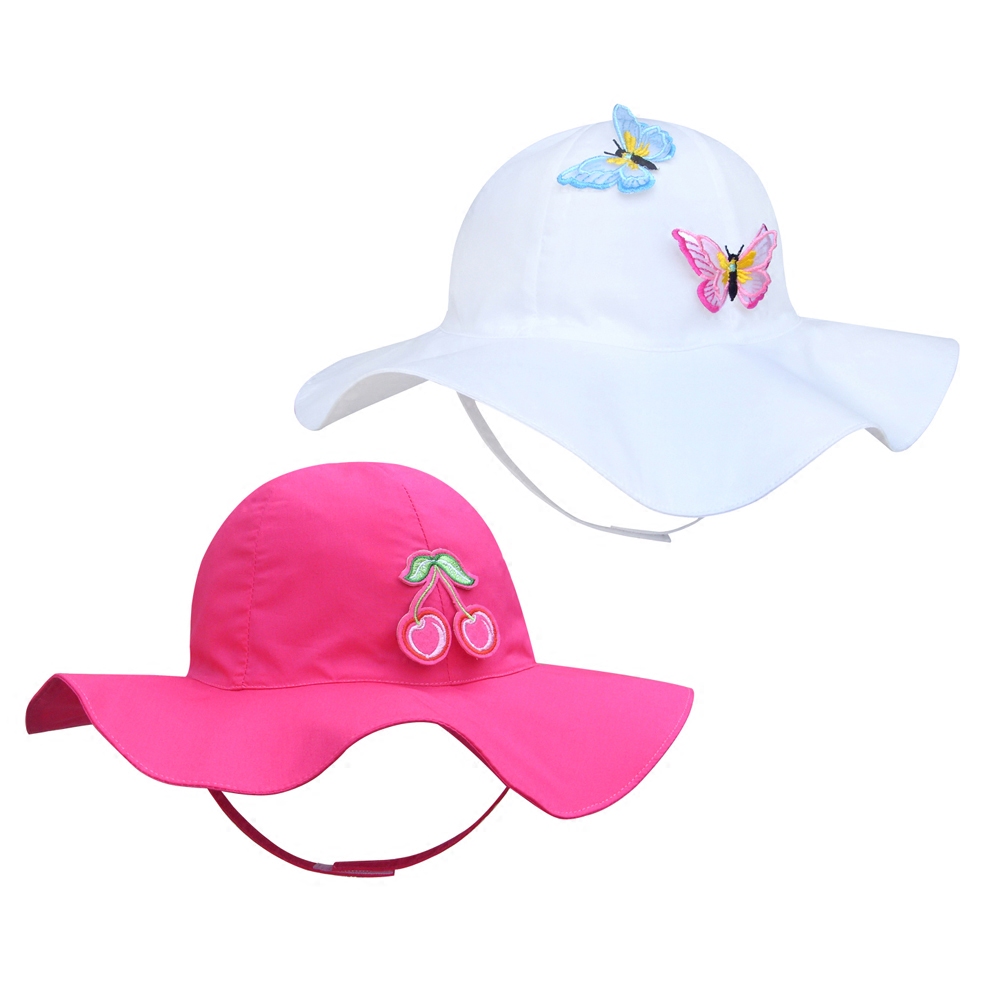 遮阳帽女童春夏薄款大沿沙滩帽太阳帽宝宝渔夫帽婴儿帽儿童帽子棉
