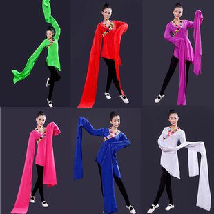 练功服 锅庄舞蹈服饰藏族锅庄舞练习服古典舞水袖 新款 藏族舞蹈服装