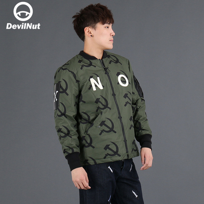 DEVIL NUT恶魔 潮牌 流感外套 刀斧迷彩男款棉服 BH ASX