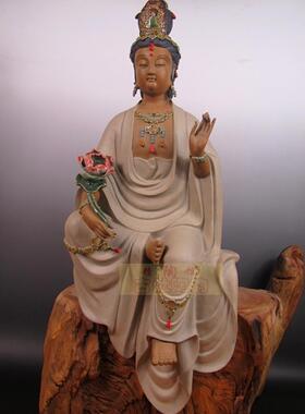 陶瓷石湾公仔风水观音书房摆件