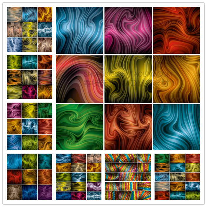 A2567矢量抽象动态彩色线条金属纹理风格背景图 AI设计素材