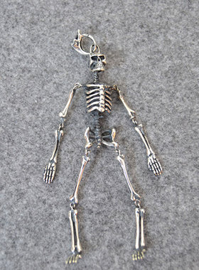 朋克风万圣节骷髅头毛衣链吊坠