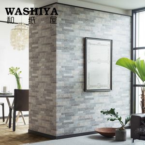 【和纸屋】现代风青石板砖纹客厅餐厅 进口日本墙纸壁纸 按米卖
