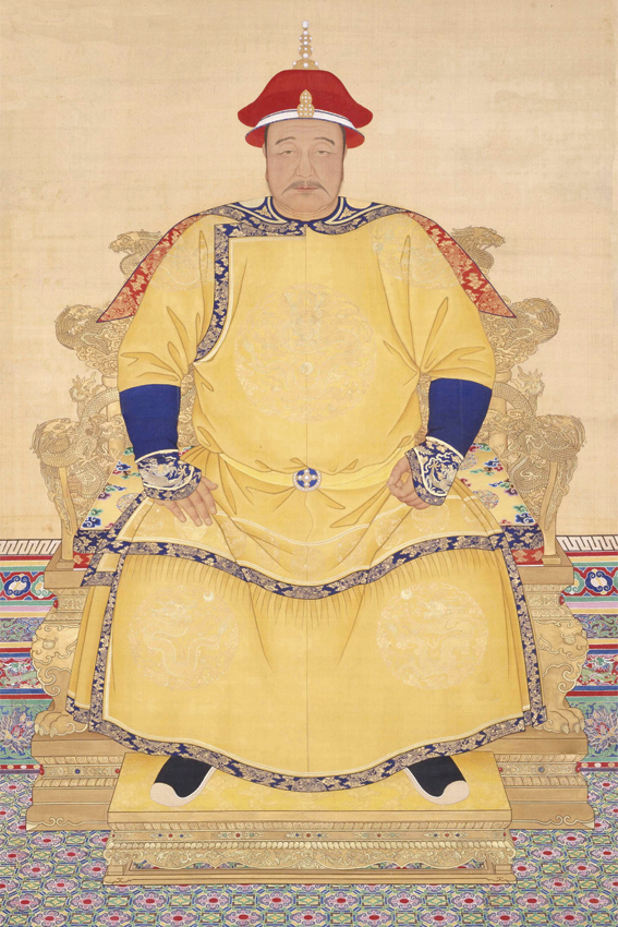 清太宗皇太极像 清代皇帝像  满清皇帝像 饭店居家装饰画