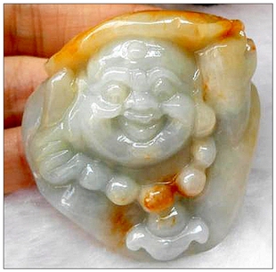 缅甸天然翡翠A货老坑冰糯种黄翡荷叶元宝佛挂件手把件特价送证书