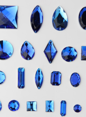 宝蓝色手缝钻 平底钻 饰品配件 鞋服美容材料全新 婚纱钻 手缝钻