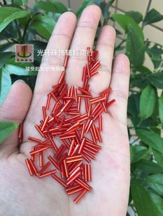 高品质珠管 9mm灌银大红色玻璃珠管 舞蹈演出服流苏 DIY管珠