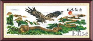 十字绣高清彩色印刷图纸中国风ZF079大展鸿图214158cross stitch