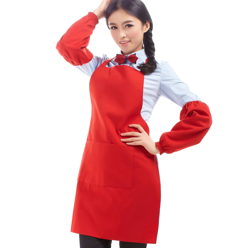 新品简约小帆布女士可调节肩带 20117围裙+袖套套装 可印字绣LOGO