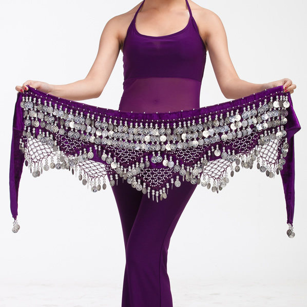 精品Bellydance印度肚皮舞腰链经典埃及三直二角320金币银币腰链图片