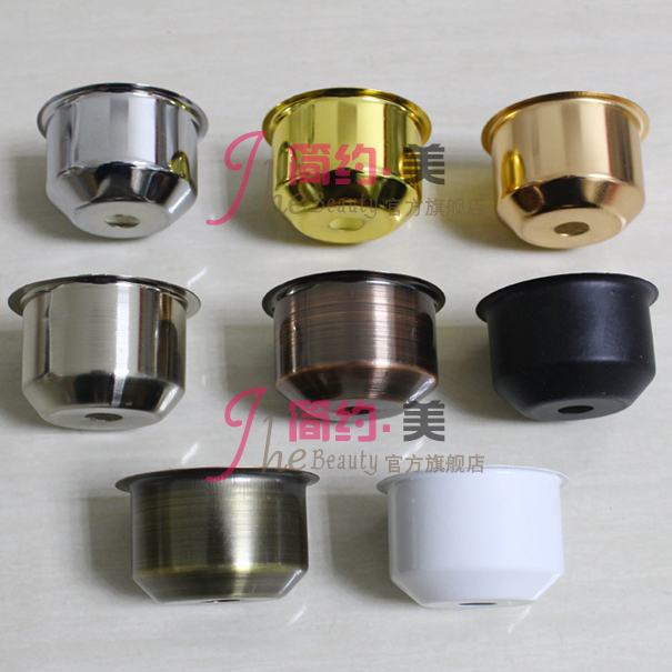 台灯E27布丁尖底灯杯 DIY灯饰配件组装 镀铬金属不锈钢台灯灯杯