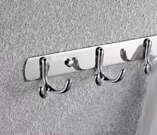 包邮挂衣钩挂钩 排钩高级不锈钢厨房浴室挂件实心双钩挂钩 排钩