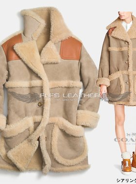 翻皮羊毛外套 コーチ 85486 SHEARLING COAT美产皮毛一体oversize