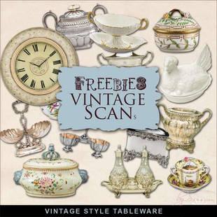 P0378高清PS设计素材 餐具茶杯托盘PNG免抠图 高清复古欧式