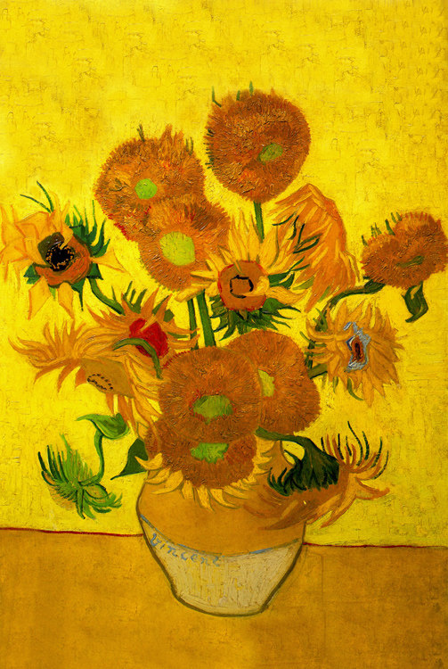 御贡坊成人1000片木质拼图定制500世界名画油画花卉 梵高向日葵