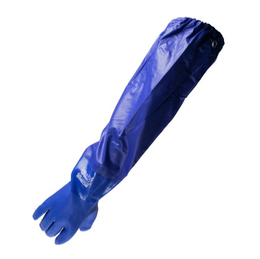 赛立特涂层加长防化耐油手套耐酸碱液体石油加长66CM PVC防化手套