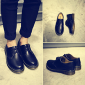 春季 日系透头气皮鞋 复古休马丁闲鞋 男大头鞋 男 英伦圆潮小皮鞋 正品