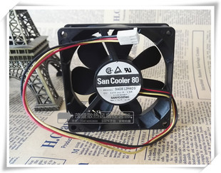 原装三洋8厘米 9A0812H409 8025 8cm 12V 0.13A双滚珠 静音风扇