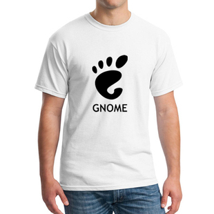 LINUX人工智能短袖 青年纯棉短袖 T恤汗衫 程序员T恤 操作系统GNOME