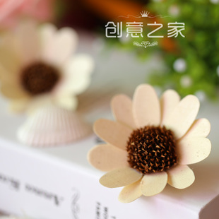 干花花朵米白木皮花1个 木片花拍摄道具点缀小花拍照道具搭配花朵