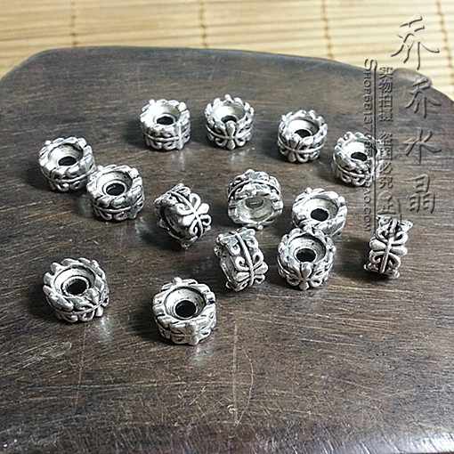 DIY饰品配件仿泰银花托隔片 十字花托隔珠