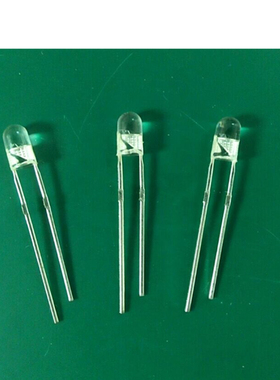 F3mm无边短脚白发翠绿 纯绿色 超高亮led发光二级管灯珠