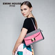 Hit Yi Mini shoulder bag handbag bag zipper elegant compact character mosaic about the color leather contrast color shoulder bag