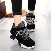 2015 winter season new Korean version of platform high casual sneakers women's shoes and wool-cotton-padded shoes students running shoes