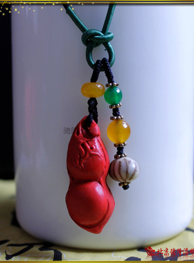 花生菩提子民族风聚财朱砂毛衣链