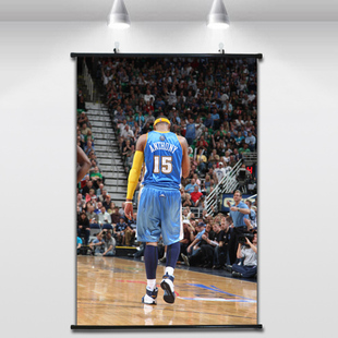 安东尼背影掘金时期NBA篮球偶像墙贴海报巨幅画现代装饰布料挂画