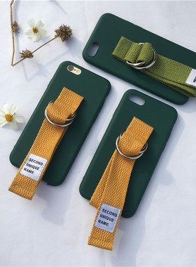 创意适用苹果15 14 Pro max手机壳13 12mini/11腕带xs磨砂软壳XR