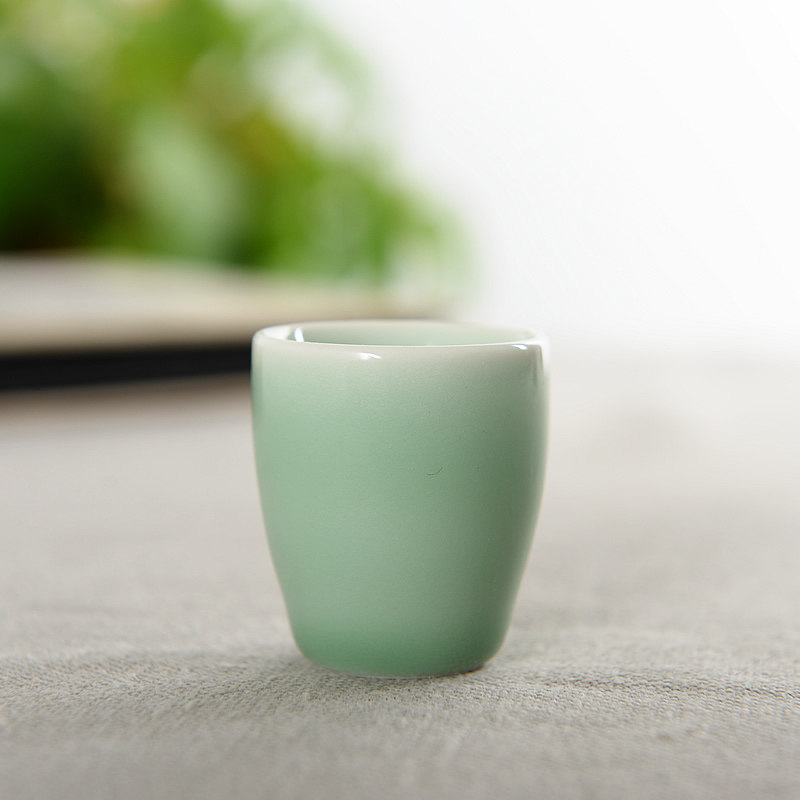 青瓷白酒酒杯 黄酒杯 小酒盅 陶瓷烈酒杯套装 一口杯烧酒杯