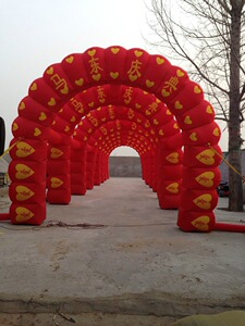 新款婚庆气模 结婚充气拱门 3/4/5/6米连体拱门多连体拱门彩虹门