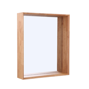 实木橡木浴室镜柜镜框镜子支持定制 日系原木现代北欧简约风格