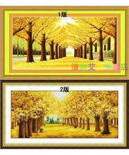 超清晰彩色十字绣重绘图纸 黄金满地 2选1