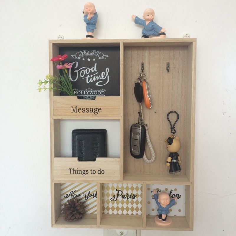 家门口放钥匙壁挂式杂物展示架