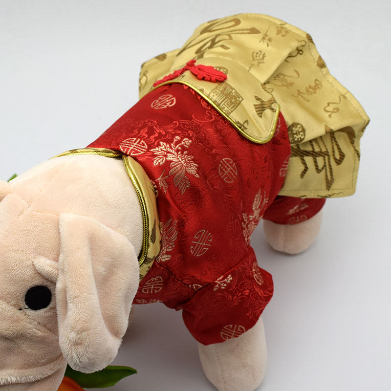 泰迪宠物衣服新年唐装旗袍