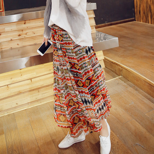 民族风旅游沙滩裙波西米亚半身长裙夏雪纺碎花半身裙显瘦学生度假在类目 女装/女士精品, 半身裙中 - 来自Buy2taobao.com提供专业的淘宝代购服务