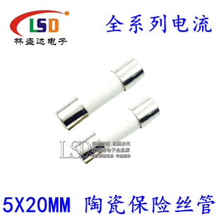 陶瓷保险丝管 5×20mm 5A 防爆熔断器 保险管 F5AL250V 快断