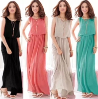 Summer Women Chiffon Long Dress Beach Dresses Summer Chiffon Dress