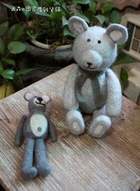 小熊毛毡美式乡村风古董工艺品